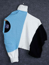 Blue Tri Color Pure Cotton Knitted T-Shirt